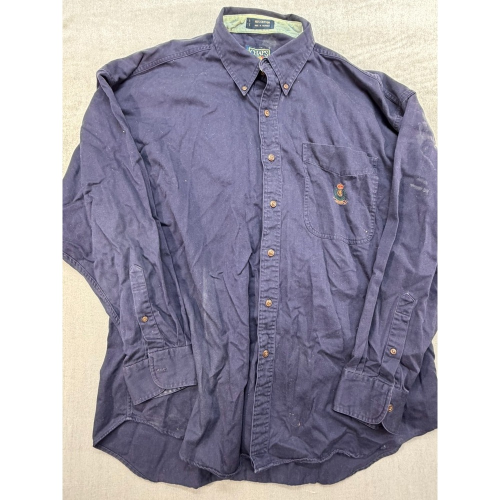 Shop by category Chaps Ralph Lauren Vintage Men Long Sleeve Dress Shirt Blue Siz